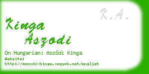 kinga aszodi business card